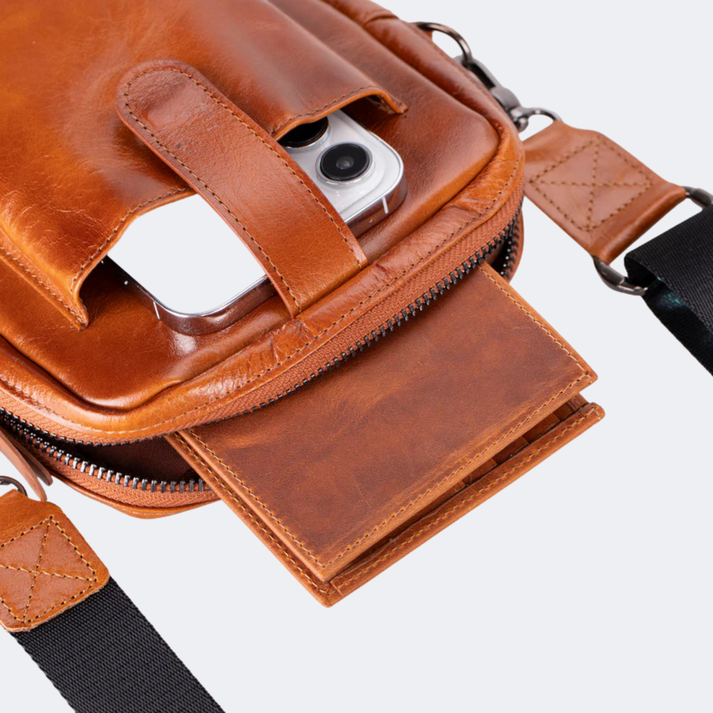 SYLVES Compact Leather Crossbody Bag β Everyday Shoulder Bag for Men & Women