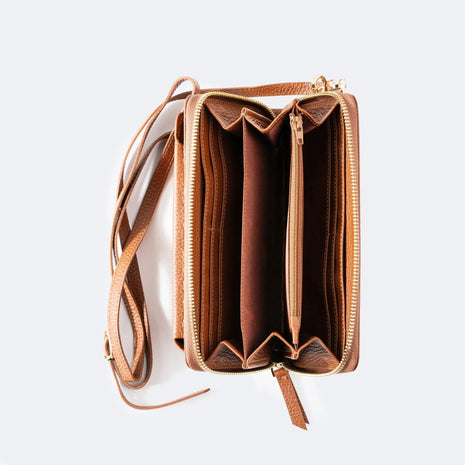 GIZZ Convertible Leather Crossbody Wallet
