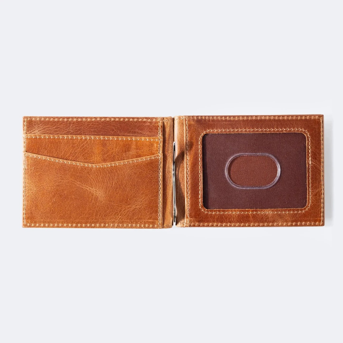 ES Genuine Leather Money Clip Wallet