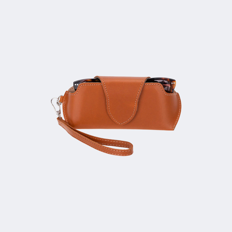 CARMEN Leather Glasses Case with Adjustable Strap – Stylish Eyewear Pouch for Everyday Use