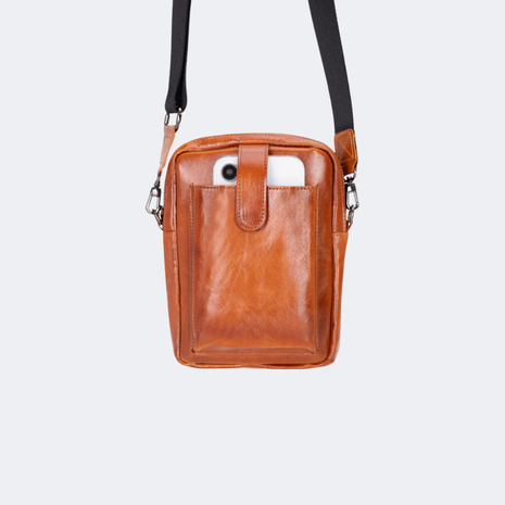 SYLVES Compact Leather Crossbody Bag – Everyday Shoulder Bag for Men & Women