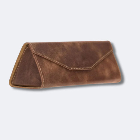 MADDY Folding Leather Glasses Case – Compact Protective Eyewear Pouch