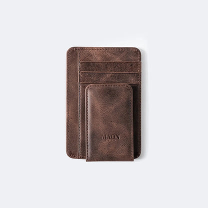 Brat Minimalist Genuine Leather Wallet with Money Clip