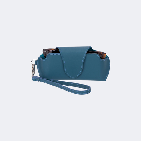 CARMEN Leather Glasses Case with Adjustable Strap – Stylish Eyewear Pouch for Everyday Use