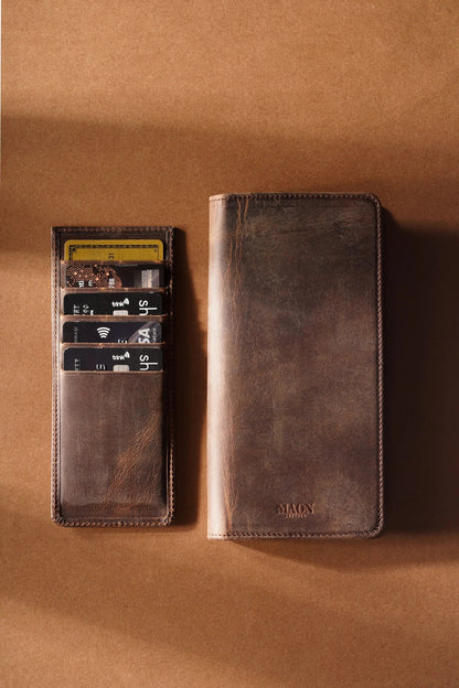 Ares Leather Wallet with Phone Compartment