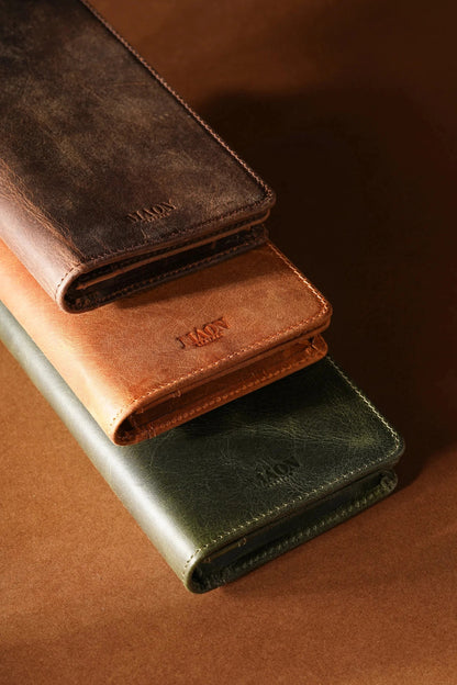 Ares Leather Wallet with Phone Compartment