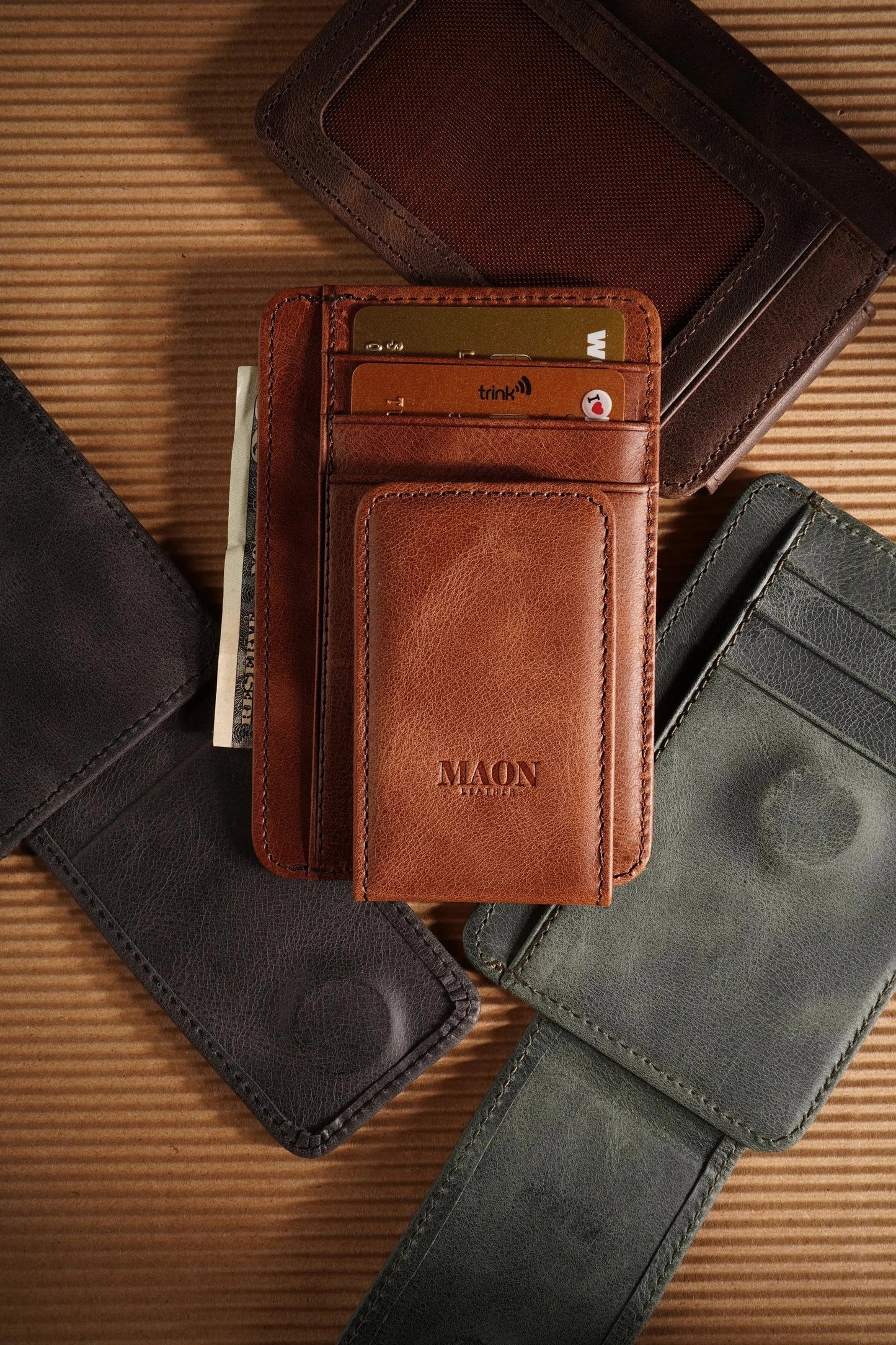 Brat Minimalist Genuine Leather Wallet with Money Clip