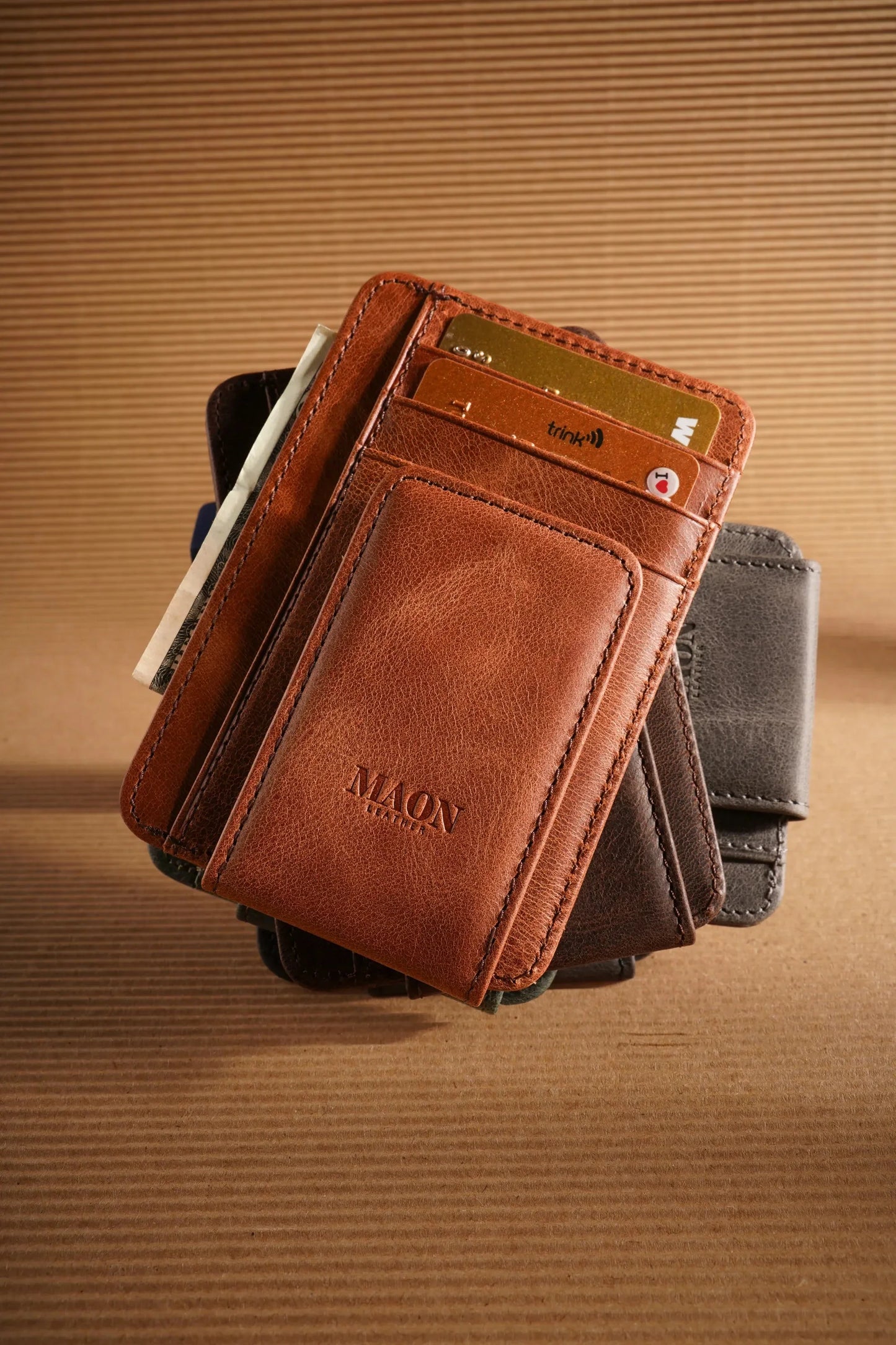 Brat Minimalist Genuine Leather Wallet with Money Clip