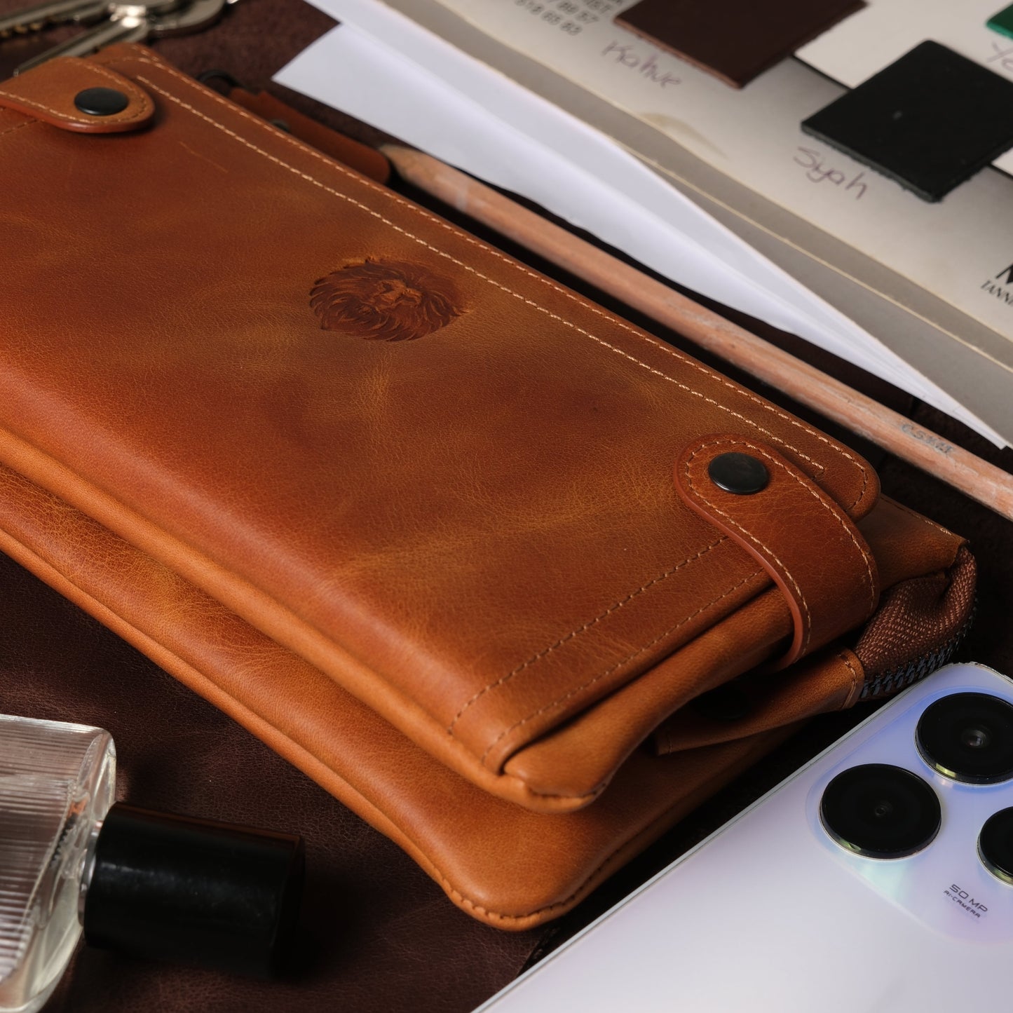 Roma Unisex Leather Clutch Wallet with Phone Slot