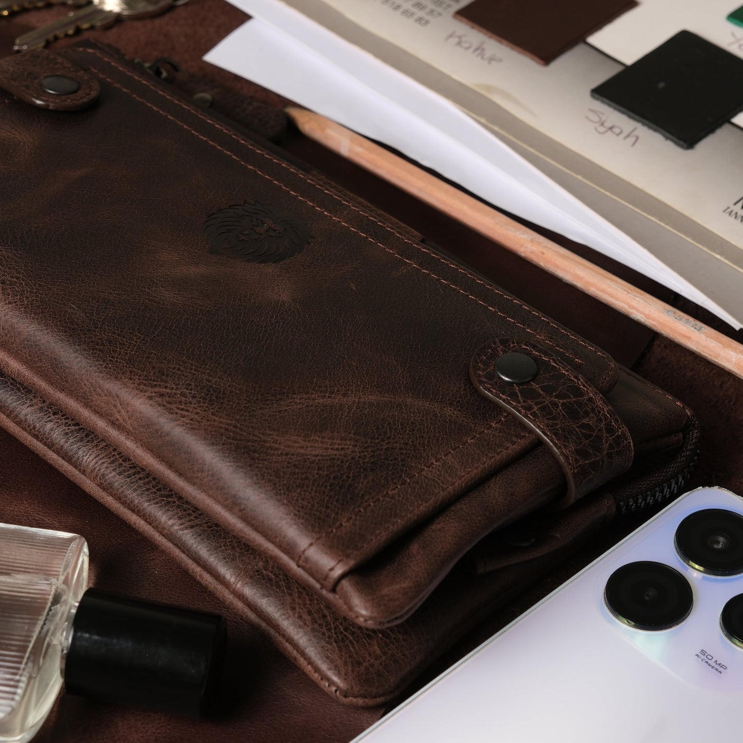 Roma Unisex Leather Clutch Wallet with Phone Slot