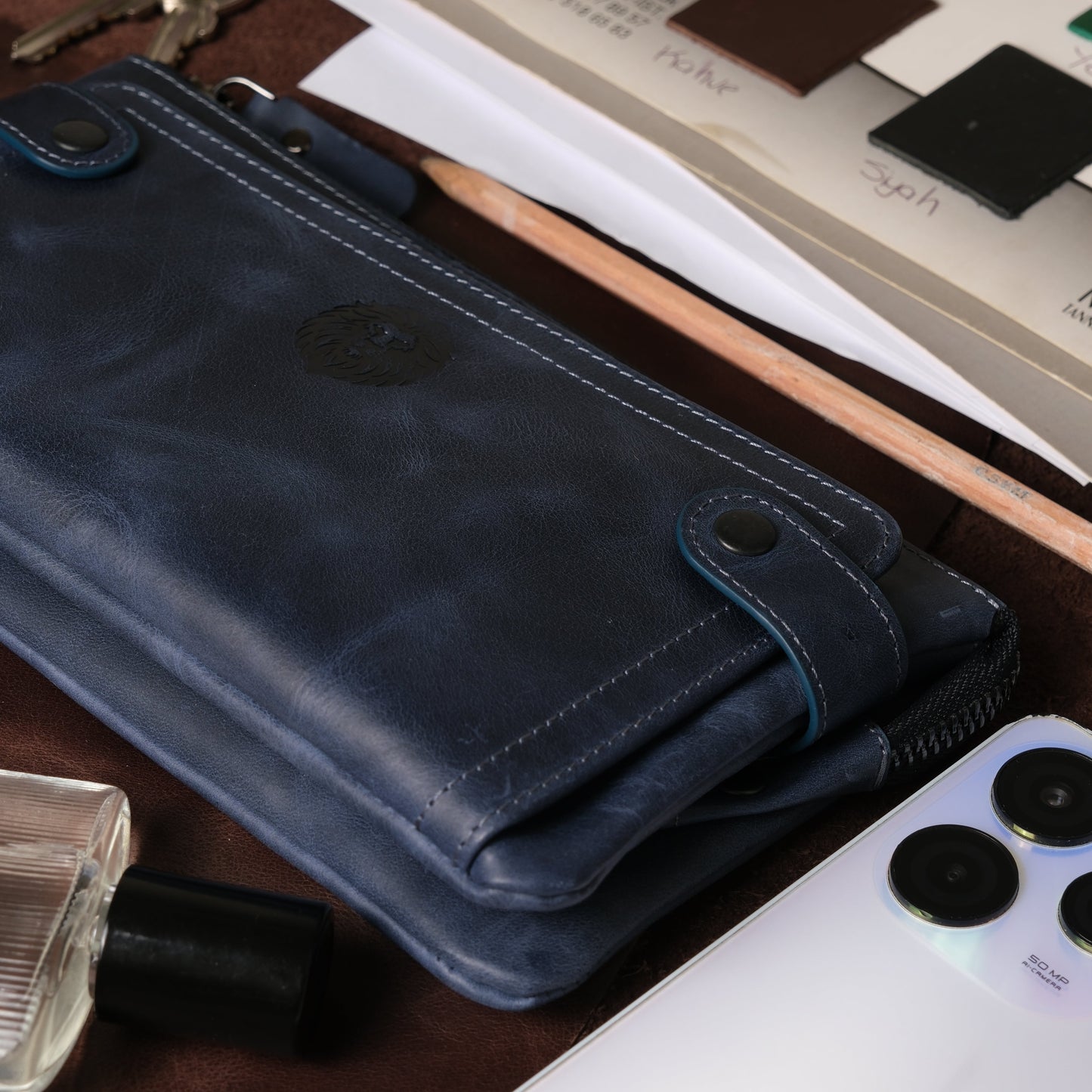 Roma Unisex Leather Clutch Wallet with Phone Slot