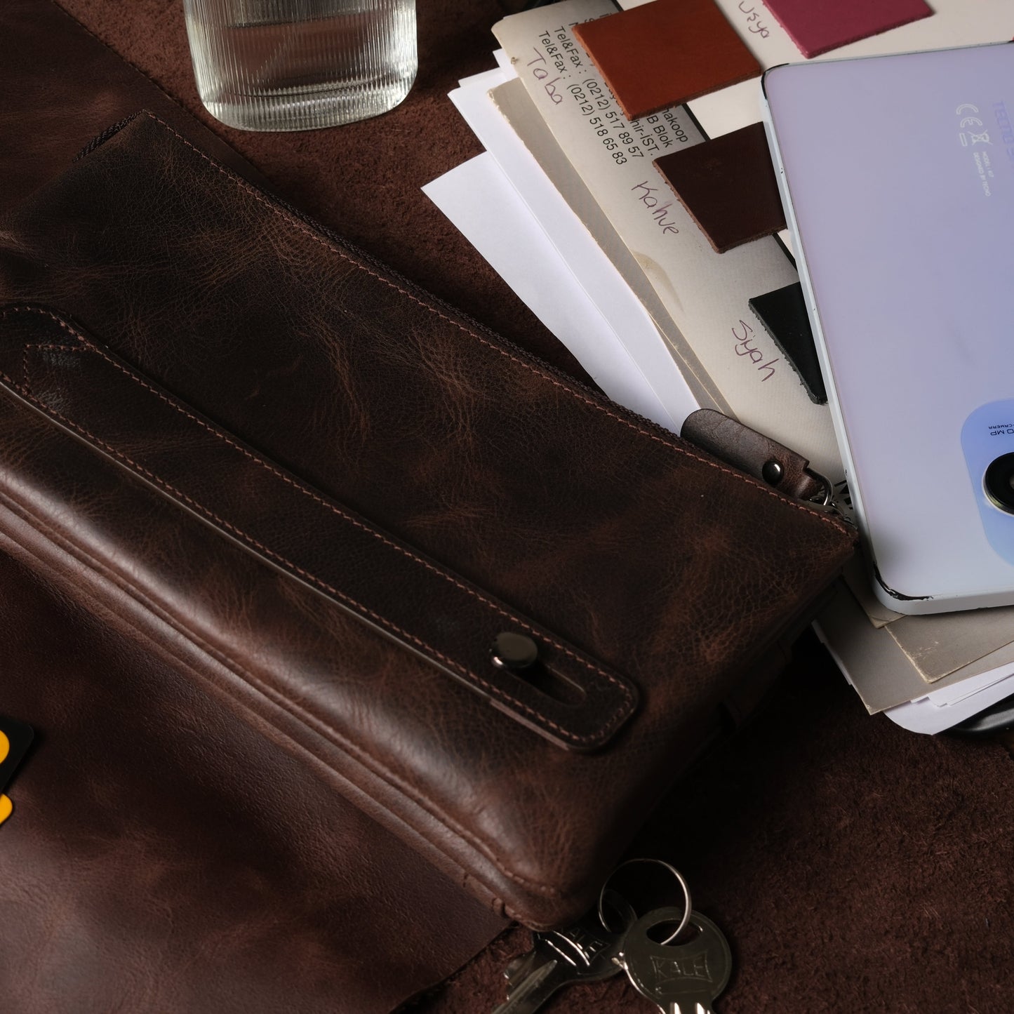Roma Unisex Leather Clutch Wallet with Phone Slot