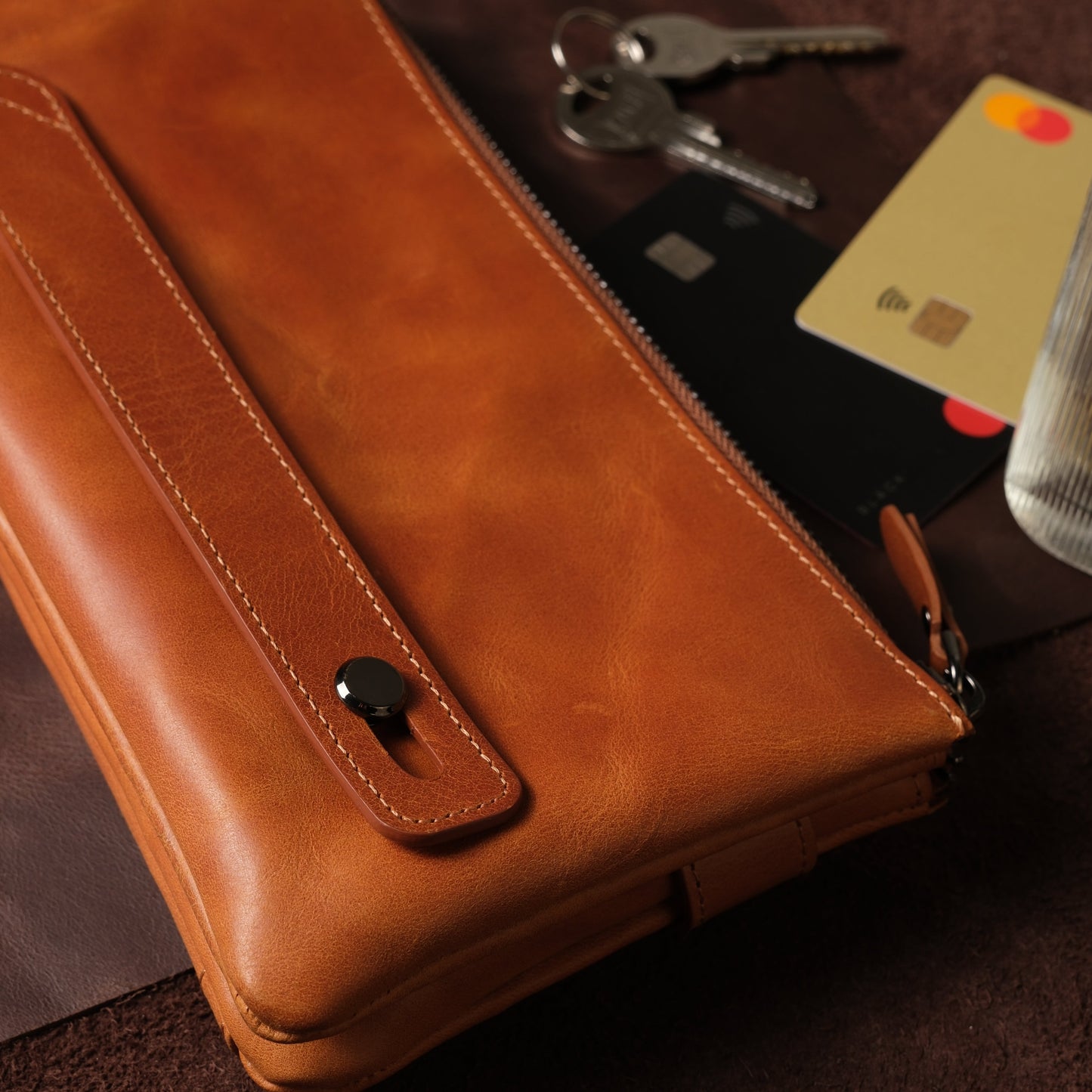 Roma Unisex Leather Clutch Wallet with Phone Slot