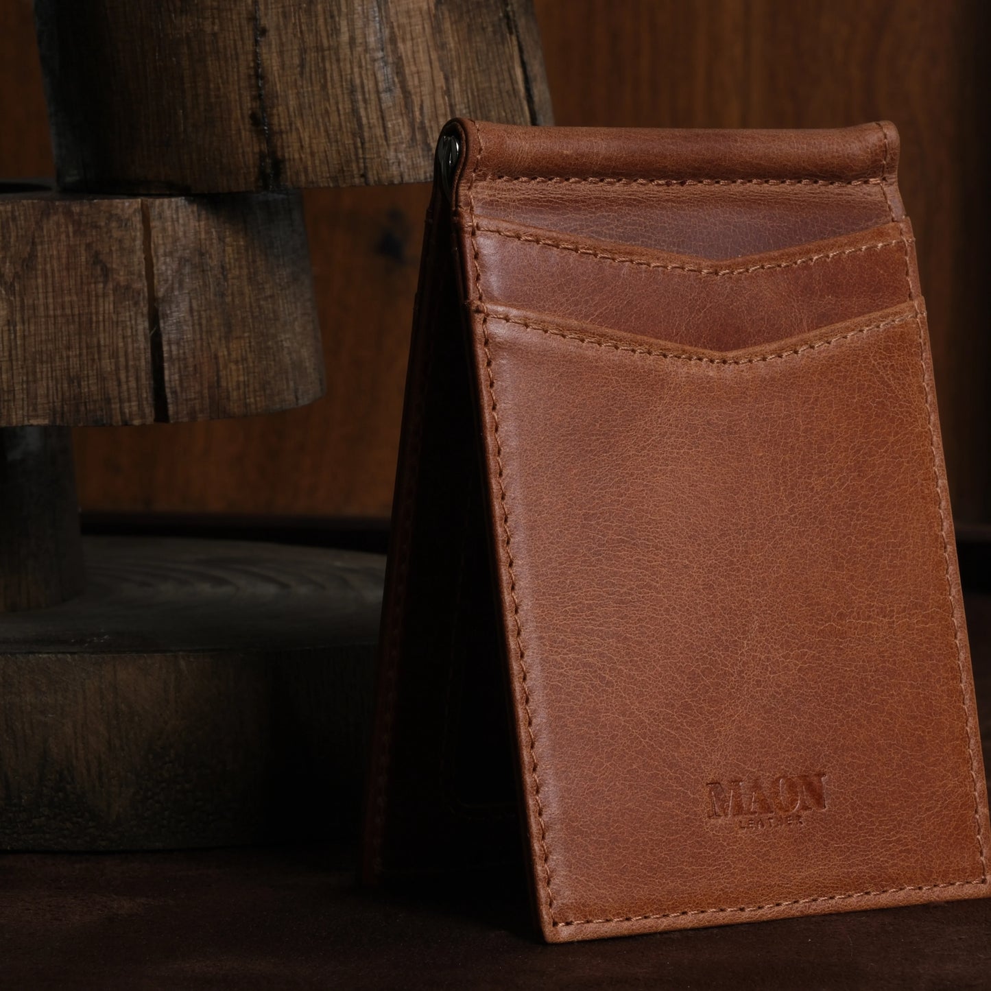 ES Genuine Leather Money Clip Wallet