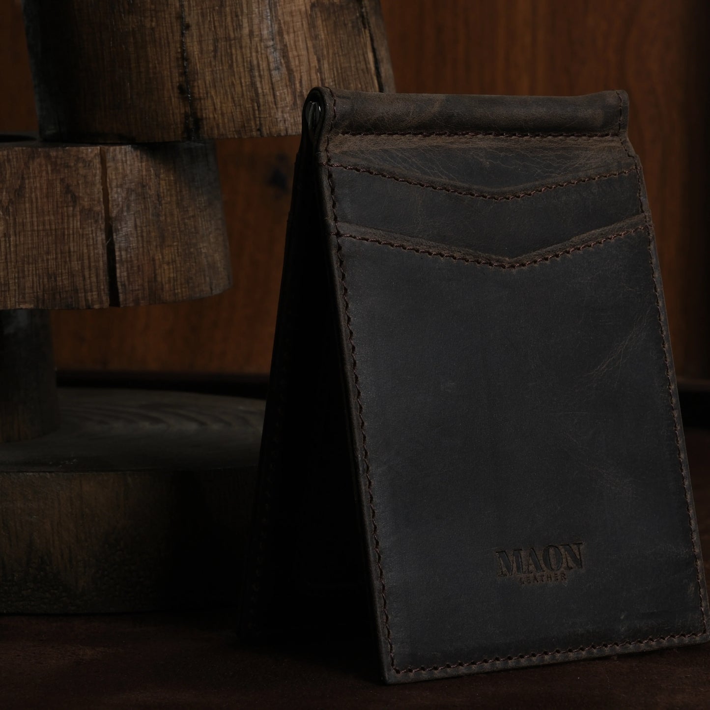 ES Genuine Leather Money Clip Wallet