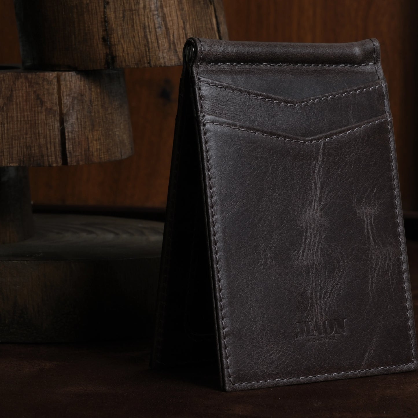 ES Genuine Leather Money Clip Wallet