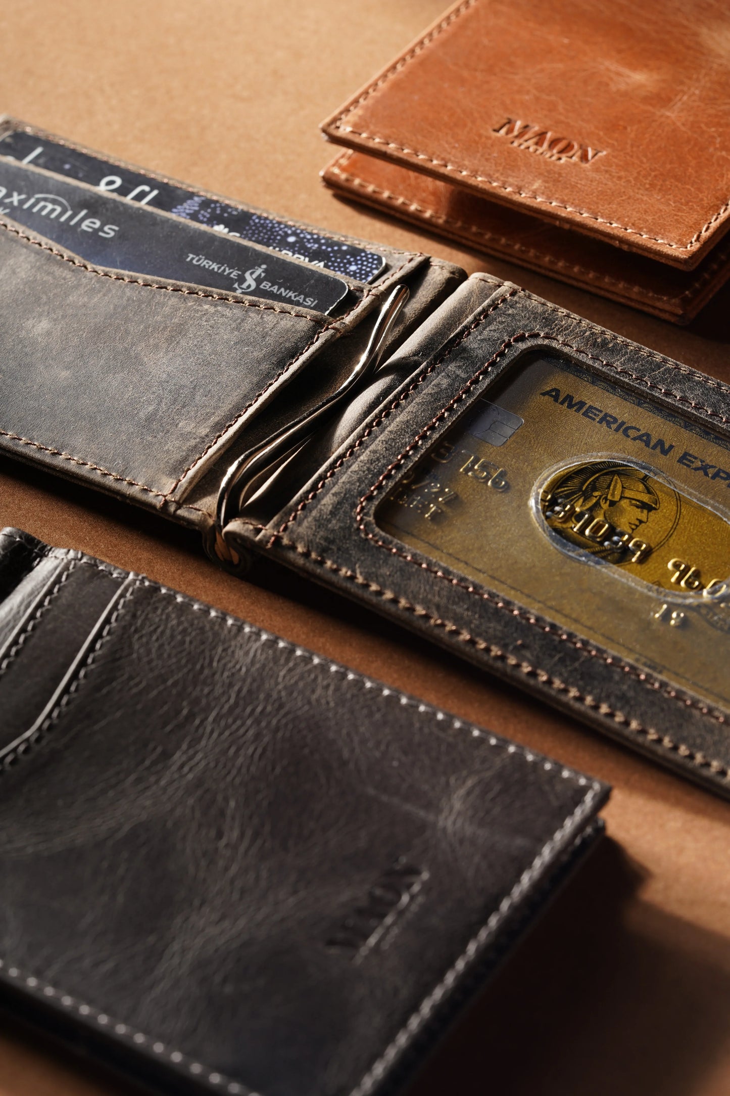 ES Genuine Leather Money Clip Wallet