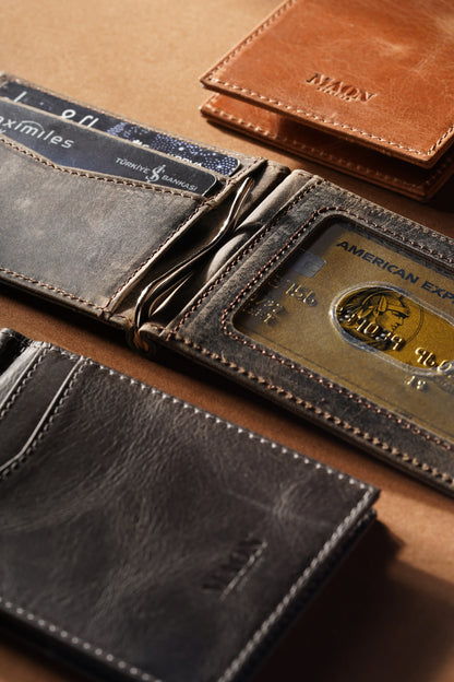 ES Genuine Leather Money Clip Wallet