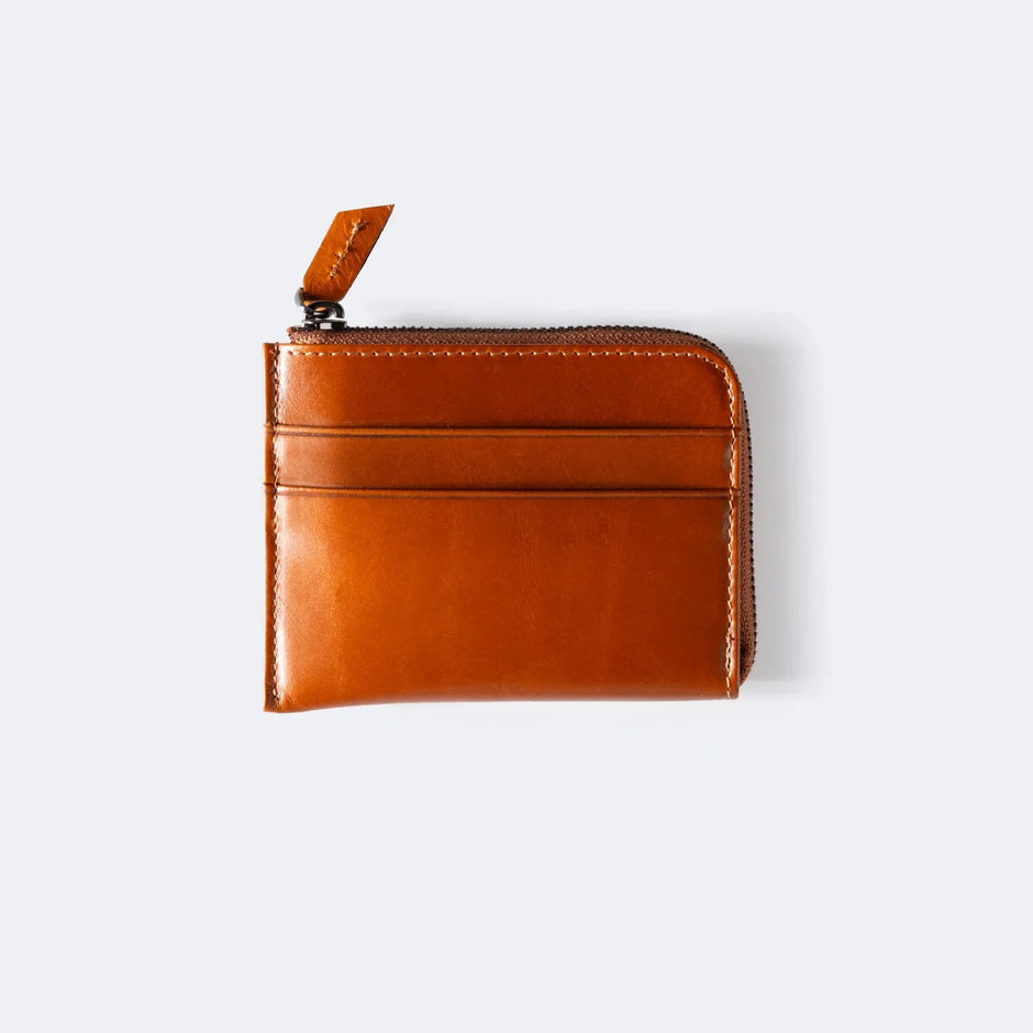 Zipper Genuine Leather Card Holder